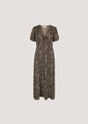 Animal Print Midaxi Dress, Brown, large