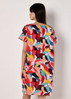 Colour Block Leaf Cocoon Mini Dress, Assorted, large