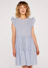 Stripe Tiered Dress, Blue, large