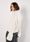 Chunky Knit Roll Neck Jumper, Cream, large