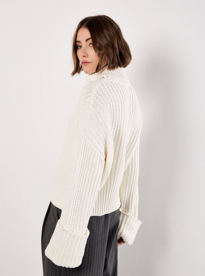 Chunky Knit Roll Neck Jumper