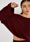 Soft Ribbed Crop Top, Burgundy, large