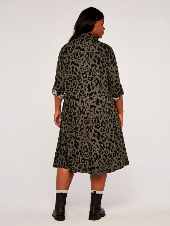 Cheetah Shirt Dress, Khaki, large