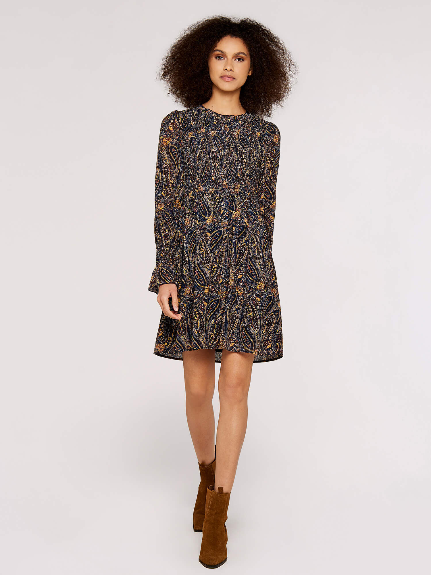 Apricot paisley dress hotsell