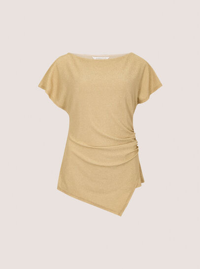 Sparkle Side Ruched Jersey Top