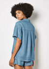 Lightweight Denim Blouse, Blue, large