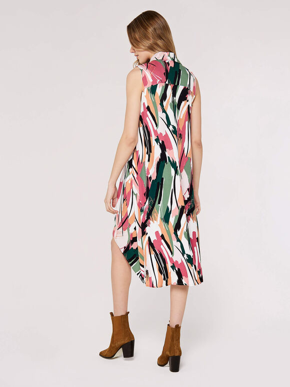 High-Low Shirt Mini Dress, Green, large