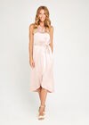 Halter Neck Wrap Dress, Pink, large