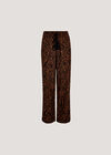 Leaf Linen Blend Wide Leg Trousers, Brown, large