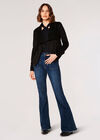 Cropped Suede Waterfall Jacket, Black, large