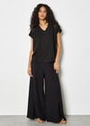 Crochet Insert T-Shirt, Black, large