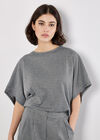 Dogtooth Batwing Cape Top, Black, large