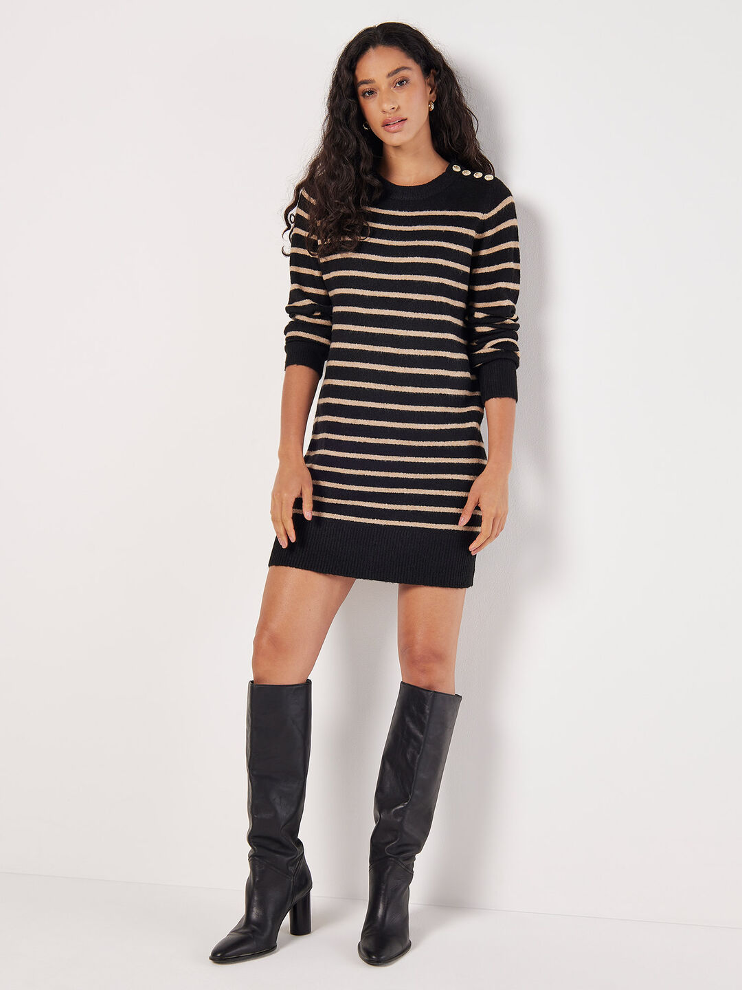 Image of Striped Knitted Dress