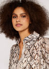 Snake Stripe Lurex Shirt, Stone, large