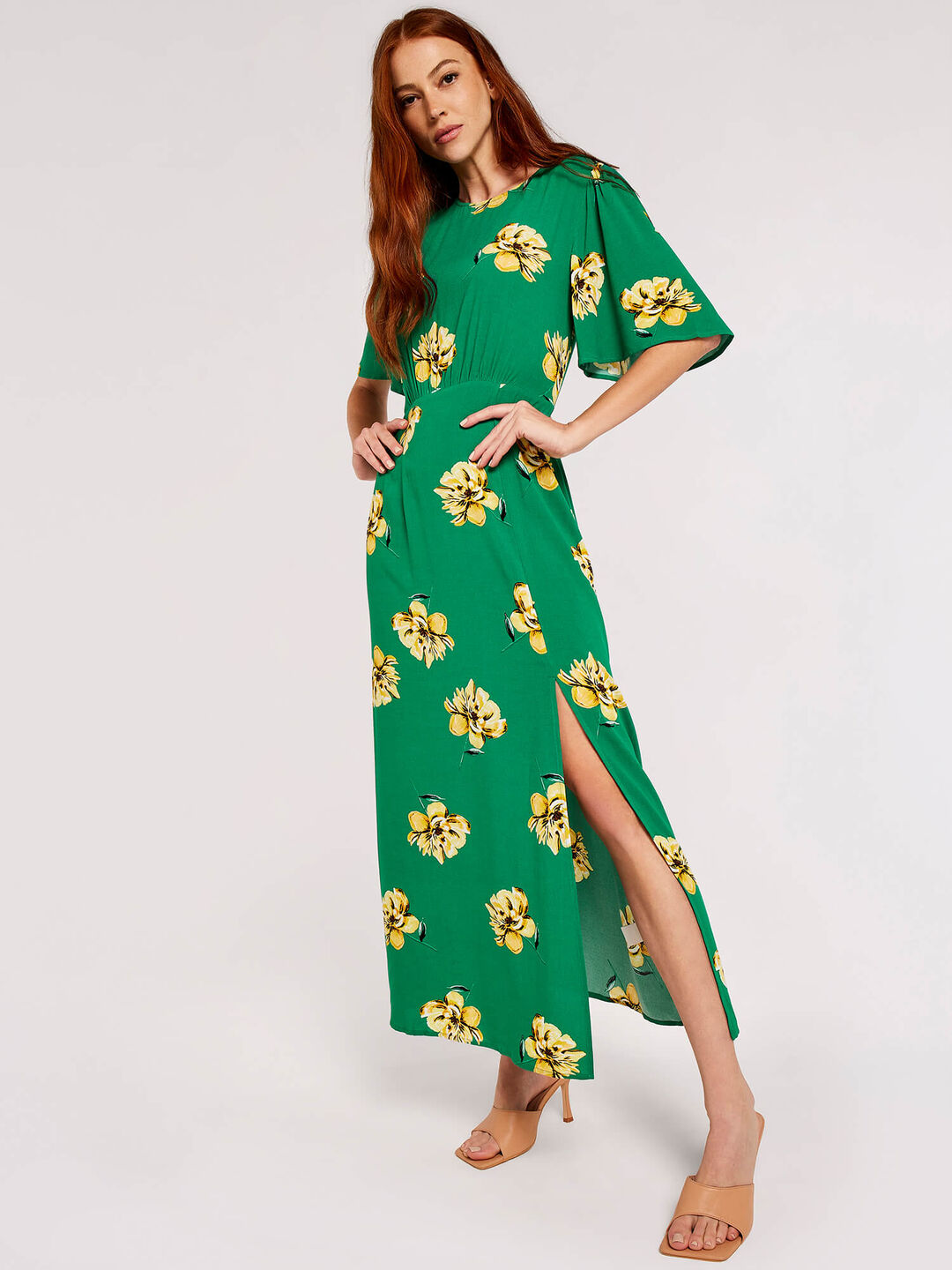 Image of Floral Side Slit Dress
