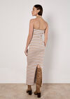 Stripe Ribbed Knitted Bandeau Dress, White, large