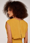 Shirred Waist Crop Top, Mustard, large