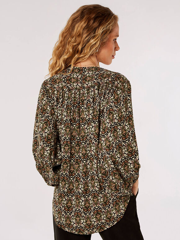 Ikat Tile Print Wrap Top | Apricot Clothing