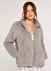Fleece Cardigan, Grey, large