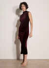 Velvet Bodycon Midaxi Dress, Burgundy, large