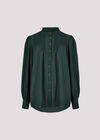 Ruffle Neck Chiffon Blouse, Green, large