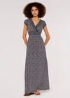 Ditsy Smock Maxi Dress, Navy, large