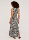 Leaf Silhouette Shirt Dress, Black, large
