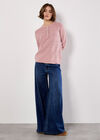Soft Pointelle Knit Jumper, Pink, large