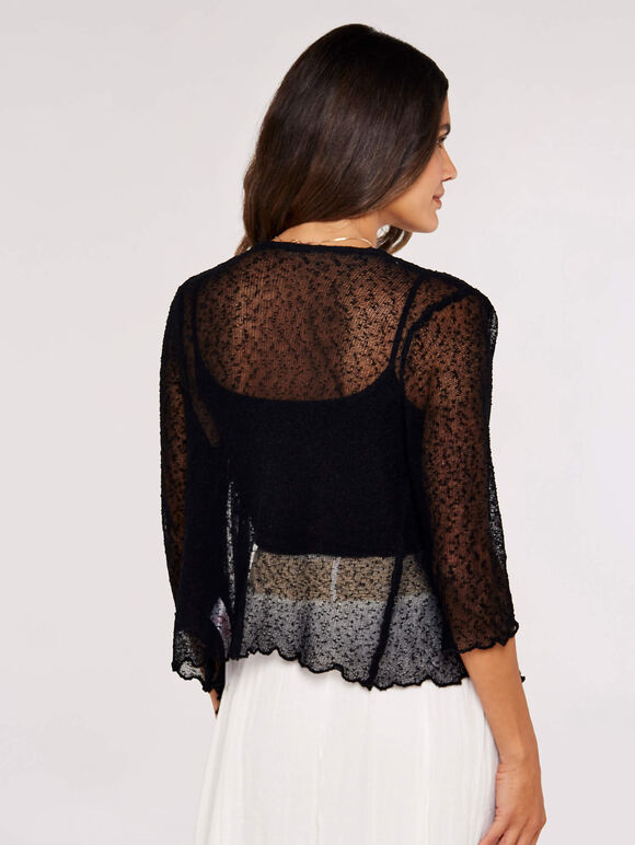 Popcorn Knit Shrug Apricot Clothing