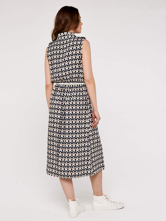 Geo Drops  Shirt Dress, Navy, large