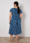 Vintage Rose Milkmaid Midi Dress, Blue, large