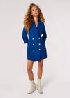 Double-Breasted Blazer Mini Dress, Blue, large