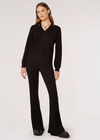Cut-Out Detail Ribbed Jumper, Black, large
