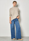 Rainbow Fleck Cape Jumper, Stone, large