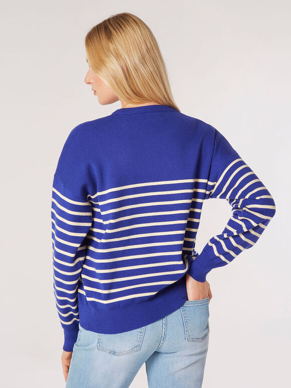 Classic Stripe Jumper, Blue, large