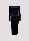 Bardot Velvet Midi Dress , Navy, large