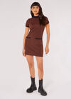Chevron Jacquard Knit Mini Dress, Rust, large