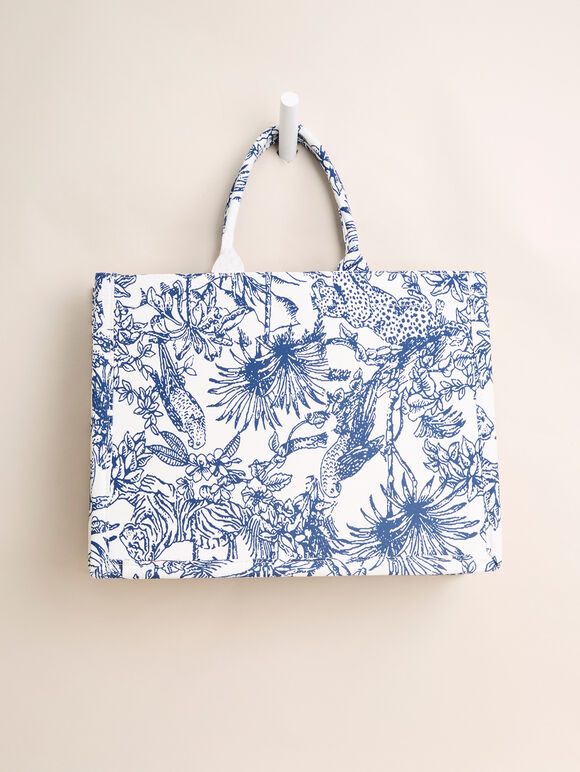 Vacation Vibes Cotton Fabric Bag, Assorted, large