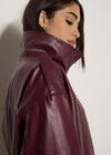 Oversized Faux Leather Jacket, Plum, large
