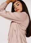 Waterfall Suedette  Shrug, Pink, large