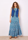 Ditsy Floral Tiered Maxi Skirt, Cream, large
