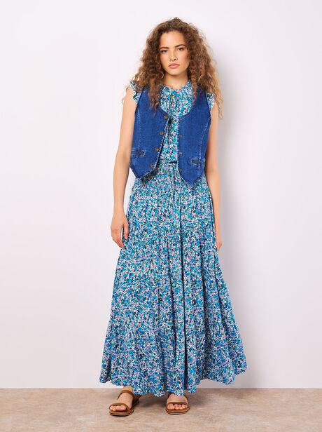 Ditsy Floral Tiered Maxi Skirt