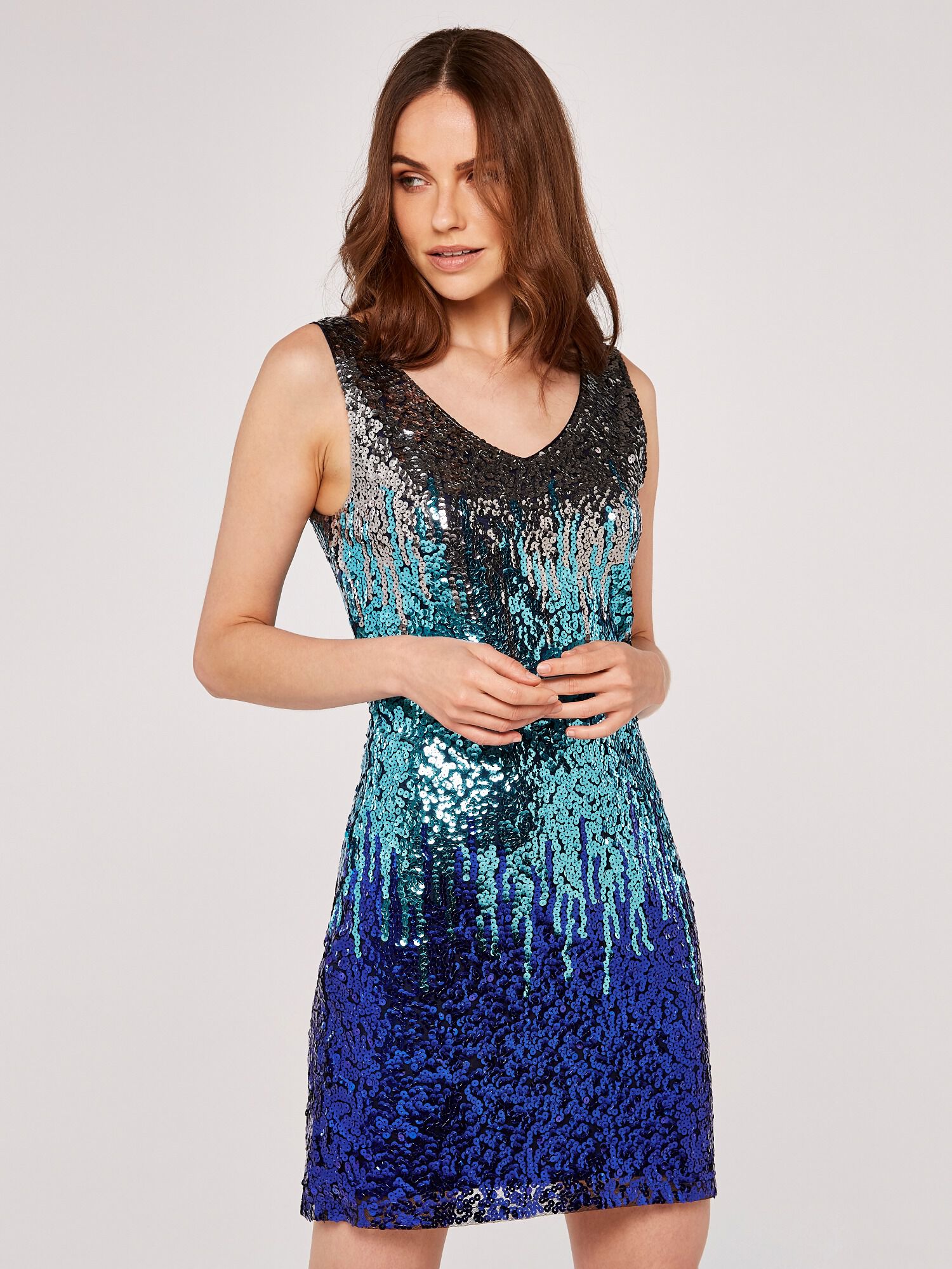 YWDJ Night Out Dress for Women Sequin Dress for Women Formal Sequin Sparkly  Slip Sleeveless V Neck Solid Make Party Sparkly Dresses Bodycon Dresses  Night Club Dress for Women for Night Out