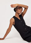 Tailored Waistcoat Mini Dress, Black, large