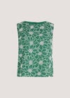 Floral Lace Embroidered Cotton Top, Green, large