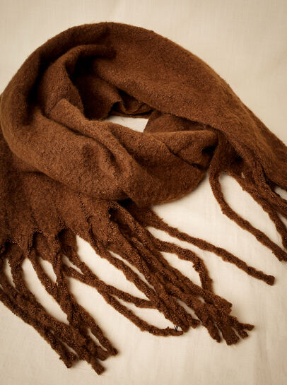 Soft Boucle Tassel Scarf