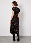 Floral Heart Midi Dress, Black, large
