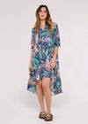 High-Low Tropical Mini Dress, Pink, large