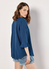 Textured Pleat Cotton Top, Blue, large
