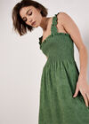 Broderie Anglaise Milkmaid Midi Dress, Green, large